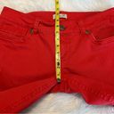 Seven7 Seven Distressed Denim Cropped Jeans Red Orange Color Women’s Size 12 READ Below Photo 11