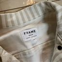 frame denim  White Beige Striped Denim Jacket Sz Medium Photo 2