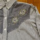 American Vintage Jane Ashley Vintage 90s Western Beaded Button Up Striped Shirt Size Small Photo 6