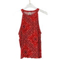 Mudd Y2k  Red Paisley Bandanna High Neck Tank Top XS Photo 2