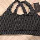 Strut this  Textured Gray Criss Cross Sports Bra Photo 0