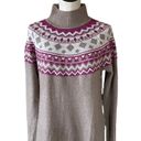 Tahari NWT  Super Soft Neutral Lilac Fair Isle Mock Neck Sweater Small Photo 1