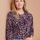 Peyton Jensen Evereve  long sleeve black floral sweatshirt top size small Photo 1