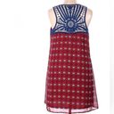 Luxology crotchet lace back red and blue shift dress size medium Photo 2