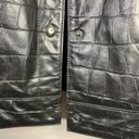 Nine West vintage Y2K Black leather Croc Embossed Leather Jacket womens XL Photo 3