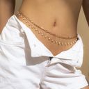 Waist chain overlay pearl and gold tone chain Photo 0