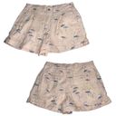 C&C California C & C CALIFORNIA Shorts 100% Linen Cuffed Beach Umbrella Novelty Print Size 6 Photo 9