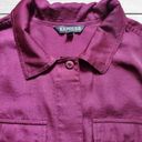 EXPRESS  Women's Burgandy button down collared blouse work shirt sz M Silky Photo 2