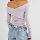 Free People  Marley Sweater Top Purple Ribbed Patrern Photo 2