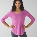 Lululemon  Yogini 5 Year Long Sleeve Tee Pink Stripe Photo 0