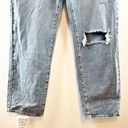 Pretty Little Thing  Plus Open Knee Long Leg Straight Leg Jean Light Blue Wash 14 Photo 7