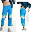 Free People Movement NEW  Flurry Retro Blue Combo Cropped Sweatpants Size Small Photo 11