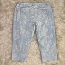 Lane Bryant Blue Floral Mid Rise Stretch Girlfriend Crop Jeans Photo 1