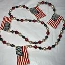 Vintage Mardi Gras American Flag Bead Red Photo 0