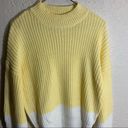 Gianni Bini  Spring Pastel Yellow White Striped Cable  Knit Sweater - M Photo 3