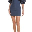 Cinq à Sept  Teo Ruched Satin Sheath Mini Dress Blue Womens Size 14 Photo 11