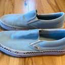 Vans  light blue slip on shoes women's sz 11, mens sz 9.5 Photo 3