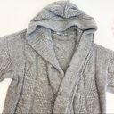 Vince  Stella Alpaca Wool Cable Knit Hooded Duster Cardigan: Heathered Grey Photo 4