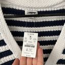 J.Crew  Navy Blue White Chunky Knit Button Cardigan Sweater Large Photo 2