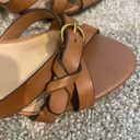 Gibson Latimer  Gianna Brown Leather Kitten Heel Sandals Photo 2