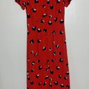 Roolee Maxi Short Sleeve Red Orange With Navy & Cream Leopard Cheetah Print XXS Photo 1