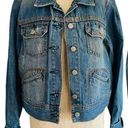 Old Navy Y2K  Denim Blue Jean Cotton Jacket Back Bedazzled Silver Sparkle Cross Photo 0