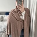 Barefoot Dreams  Cozychic Lite Wide Rib Travel Wrap In Tan Women’s One Size Photo 0