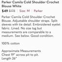 Parker  Camila White Cold Shoulder Crochet Eyelet Flirty Fun Blouse Top [size M] Photo 8