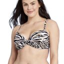 Shade & Shore  Womens Light Lift Twist Front Bralette Bikini Top Zebra 38D Photo 1