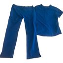 Women’s Medical Scrub Set Bootcut Pants & Top Solid Royal Blue L Size L Photo 1