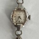 Caravelle  Ladies Watch Vintage White Gold Filled Stretch Bracelet Mechanical Photo 2