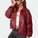 Edikted NWOT Halley Faux Leather Bomber Jacket Photo 1