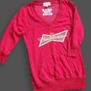 Budweiser Red/White  Sweater, Women's M Photo 1