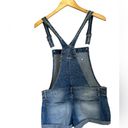 No Bo  Junior's Blue Cutoff Stretch Cotton Denim Jean Short Overalls 11-13 Photo 1