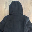 BCBGMAXAZRIA Samantha Black Wool Toggle Hooded Coat in Black Size Large Photo 9