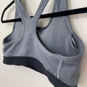 Nike  Dri Fit Sports Bra Removable Pads Grey Black Swoosh Racerback ~ Size M Photo 8