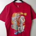 Disney  Frozen Olaf So Hot I'm Cool T Shirt Red XL Extra Large Cartoon Solid Logo Photo 8