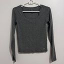 Sweaty Betty  Tadasana Ribbed Scoop Neck Yoga Top in Gray Size XS Photo 2