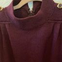 St. John  Marie Gray Burgundy Santana Knit Midi Dress Shoulder Buttons Size 6 Photo 5