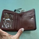 Brighton  brown leather wallet Key ring Silver embellishments Zippered pocket Photo 5