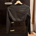 BCBG MAXAZRIA Black Leather Top Photo 5