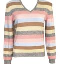 Brooks Brothers  Women’s V Neck Striped Cashmere Pullover Sweater size Medium Photo 0