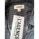 L'Agence L’AGENCE Gray Pinstriped Button Up Long Sleeve Silk Blouse XS Photo 3