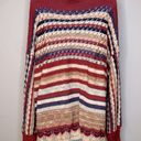 Umgee Boho Oversized Red Stripe Crochet Sweater Photo 5