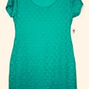 Isaac Mizrahi NWT  Green Knit Eyelet Shift Dress sz X LARGE Photo 0