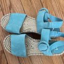 Marc Fisher Blue Suede  Platform Sandals Photo 1