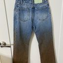 Off-White NWT  Degrade Crop Denim Leg Medium Blue Wash Dip Dye Womens Size 25 Photo 12