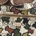 Tous  Crossbody Handbag Multi~Color Front Zipper Pocket Logo Charm Tan Green Rust Photo 10