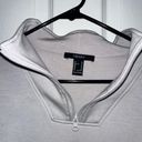 Forever 21  Grey Scuba Quarter Zip Cropped Sweatshirt Photo 4