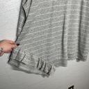 Lane Bryant  Women Plus Size 26/ 28 Gray White Gold Stripe Sweater Ruffle Photo 5